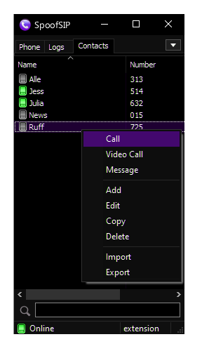 screenshot Contacts